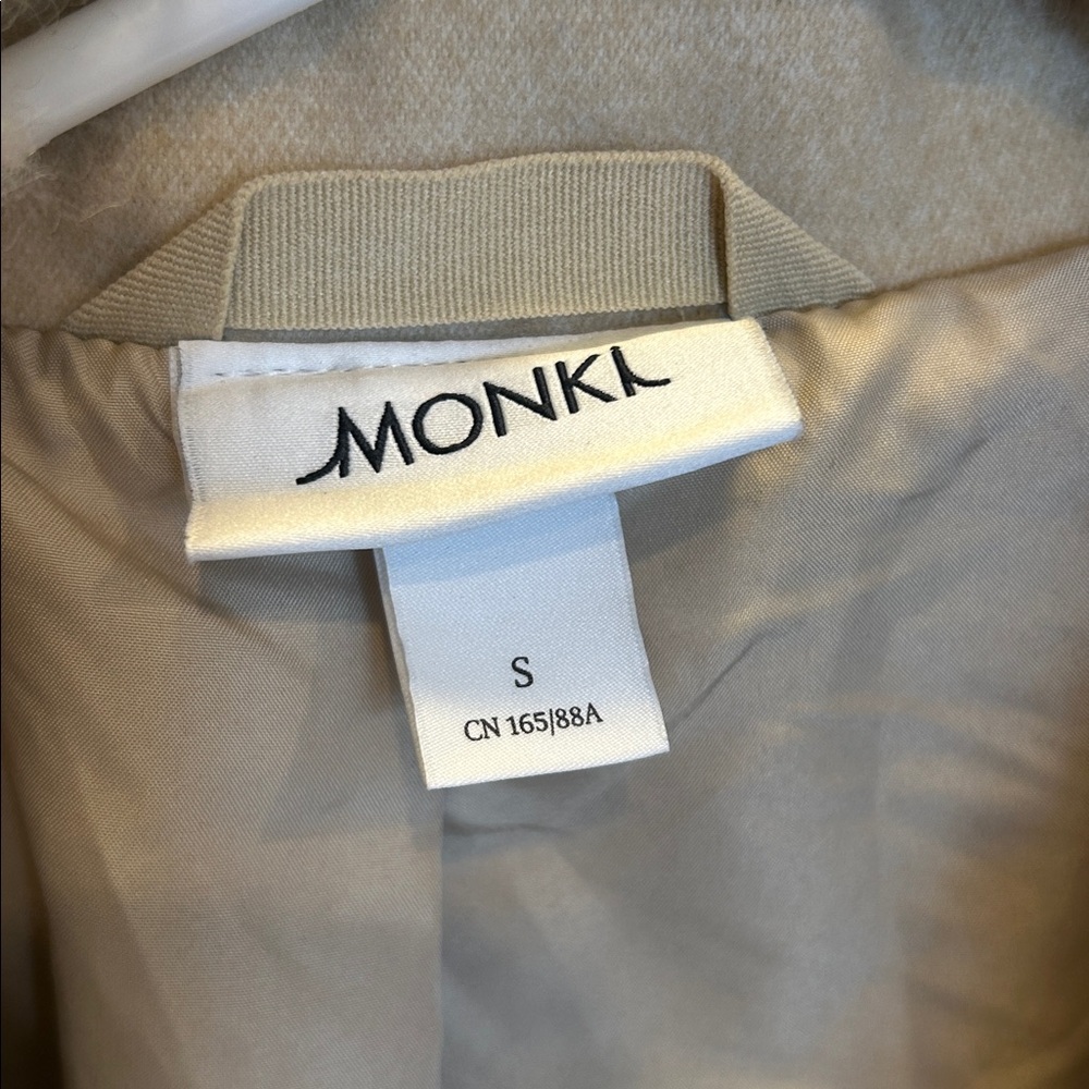 MONKI FAUX FUR SHEARLING BOMBER JACKET size small - Picture 2 of 4